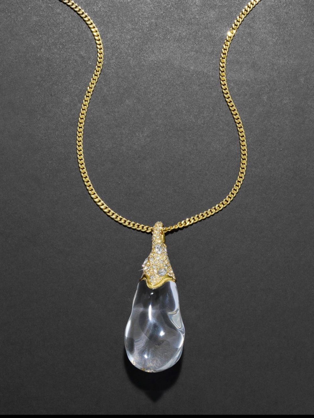 Alexis Bittar Liquid Lucite Crystal Pavé
Teardrop Necklace